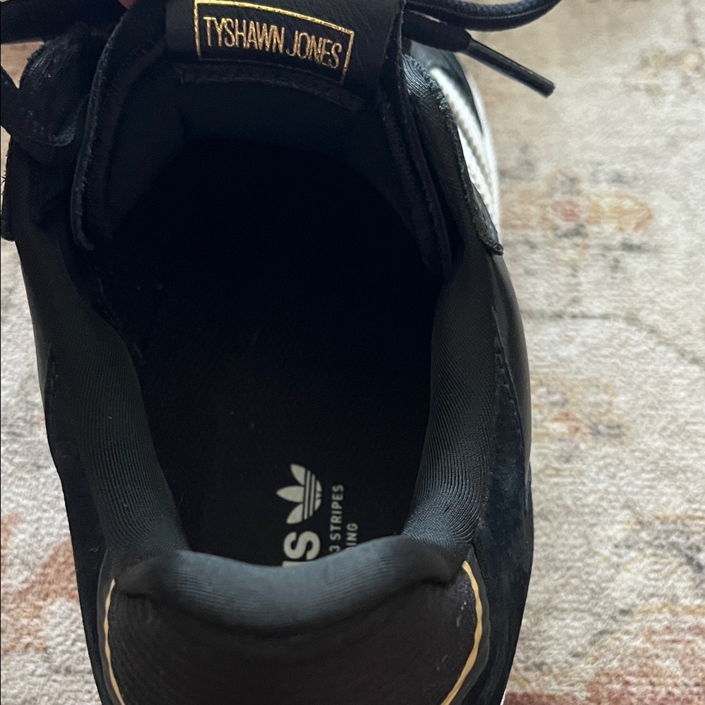 Adidas Men's Black and White Tyshawn Sneakers - Picture 8 of 8